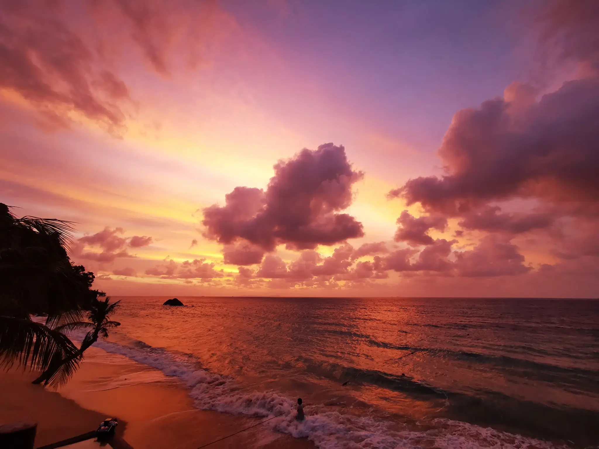 Sunset view over Tioman Island beach