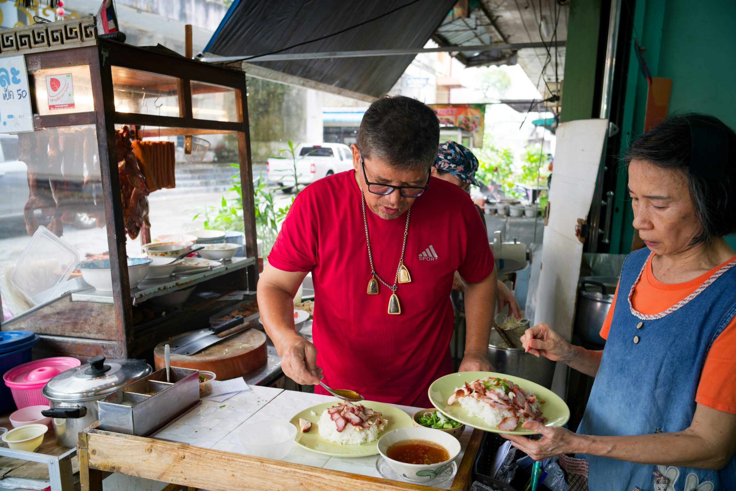 Local food stall serving Malay cuisine near Kampung Genting