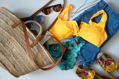 Beach travel essentials packed for a Tioman Island trip
